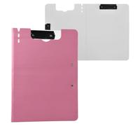 Foldable Clipboard with Storage Pale Violet Red A4 Clipboard Padfolio Double Metal Clips Pen Holder Nursing Clip Board with Cover