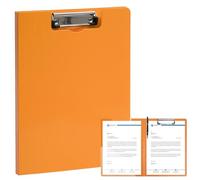 Foldable Clipboards, A4 Size 360 Degree Cover Flip Clipboard File Folder, Office Clipboard Folder with Metal Clip, Storage Clipboards Suitable for Nurses, Students, Offices, Orange