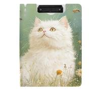 Foldable Clipboards Art Selkirk Rex Cats Green A4 Clipboard Padfolio Double Metal Clips Pen Holder Nursing Clip Board with Cover
