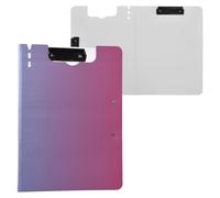 Foldable Clipboards Blue Gradient Design A4 Clipboard Binderfolio Double Metal Clips Pen Holder Office Clip Board with Cover