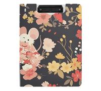 Foldable Clipboards Busy Mouse Black Peach A4 Clipboard Binder Horizontal and Vertical Double Clips School Clip Board with Cover