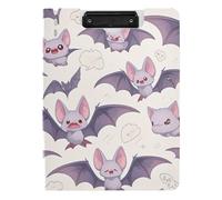 Foldable Clipboards Cartoon Vampire Bat Light Gray A4 Clipboard Clipfolio Double Clips Pen Holder School Clip Board with Cover