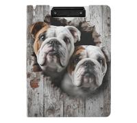 Foldable Clipboards Dog Cute Wooden Wall 3D A4 Clipboard Binder Horizontal and Vertical Double Clips Office Clip Board with Cover