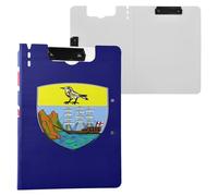 Foldable Clipboards Flag of Saint Helena Ascension and Tristan Da Cunha A4 Clipboard with Padfolio Double Metal Clips Pen Holder School Clip Board with Cover