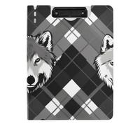 Foldable Clipboards Grey Black Wolves A4 Clipboard Clipfolio Double Clips Pen Holder Nursing Clip Board with Cover