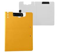 Foldable Clipboards Orange Solid Color Pure Plain A4 Clipboard Padfolio Horizontal and Vertical Double Clips School Clip Board with Hard Cover