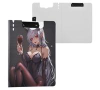 Foldable Clipboards Red Eye Demon Evil Anime A4 Clipboard Folio Binder Horizontal and Vertical Double Clips Office Clip Board with Hard Cover
