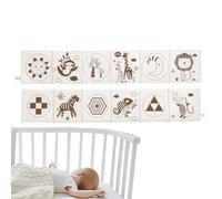 Foldable Cloth Activity Book, Organic Cotton Toy, 12 Pattern Educational Soft Book with Sensory Features, Washable Crib Learning Books for Early Childhood Development