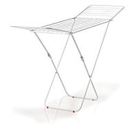 Foldable Clothes Airer White Compact Winged Drying Rack Heavy Duty Indoor Outdoor Laundry Stand With 22 Bars