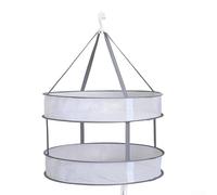 Foldable Clothes Drying Basket with Two-Level Design to Promote Even Drying and Maintain Garment Shape (Shallow gray large)