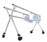 Foldable Clothes Drying Rack, Collapsible Laundry Airer, Space-Saving Retractable Indoor Portable Drying Line for Travel, Camping, Home