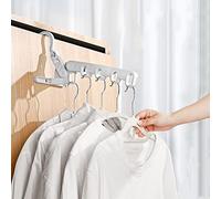 Foldable Clothes Drying Rack for Business Trip Portable Travel Hanger for Hotel Home Rotary Clip-on Hanger Holder Wall Mounted Clothes Bar with 5 Holes for Balcony Bathroom Bedroom Laundry Room, Grey