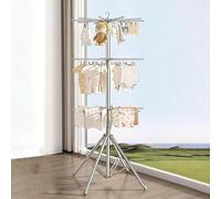 Foldable Clothes Drying Rack, Space Saving Tripod Airer, Free-Standing Laundry Drying Rack, Stainless Steel Heavy Duty Garment Rack