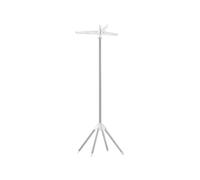 Foldable Clothes Drying Rack, White + Silver / 1-Tier