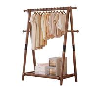 Foldable Clothes nizer Vertical Wooden Storage Rack with Hooks for Hats Sturdy Solid Wood for Home Brown 75cm Length Multi-Purpose Shelving Solution
