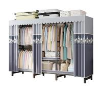 Foldable Clothing Rack - Portable Freestanding Wardrobe with Cover, Heavy Duty Rolling Garment Rack for Hanging Clothes