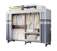 Foldable Clothing Rack - Portable Freestanding Wardrobe with Cover, Heavy Duty Rolling Garment Rack for Hanging Clothes