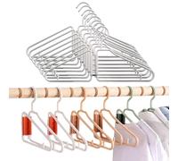 Foldable Coat Hanger, Folding Hangers Space Saving for Clothes, Portable Travel Hangers, Space Saving Fold in Half Design, Lightweight Plastic Hangersfor Coat & Clothing (White,10Pcs)