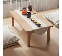 Foldable Coffee Table, Minimalist Rectangle Center Table, Mid Century Modern Design, Low Height Wood Table for Small Spaces, Ideal for Living Room, 60x37x30cm
