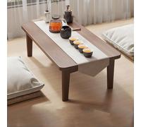 Foldable Coffee Table, Minimalist Rectangle Center Table, Mid Century Modern Design, Low Height Wood Table for Small Spaces, Ideal for Living Room, 60x37x30cm
