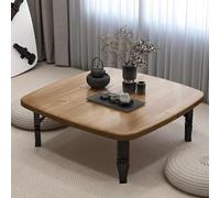 Foldable Coffee Table, Square Japanese Tatami Style Folding Low Table - Small Wood Desk for Bedroom, Tea Room, Dining or Window Side Space Saving