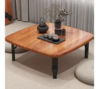 Foldable Coffee Table, Square Japanese Tatami Style Folding Low Table - Small Wood Desk for Bedroom, Tea Room, Dining or Window Side Space Saving