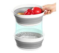 Foldable Colander - Two-Layer Vegetable Washing and Draining Strainer, Fruit Washing Strainer, for Hobby Cooks, Parents, Apartment, College Dorm, BBQ, Meeting, Picnic, Food Prep, Daily Cooking