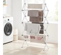 Foldable Compact Clothes Drying Rack Steel Frame Indoor Outdoor SONGMICS White One Size