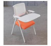 Foldable Conference Chairs with Flip-Up Table, Ergonomic Design, Lumbar Support, Metal Frame for Office and Waiting Room Use
