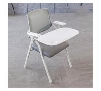 Foldable Conference Chairs with Flip-Up Table, Ergonomic Design, Lumbar Support, Metal Frame for Office and Waiting Room Use