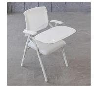 Foldable Conference Chairs with Flip-Up Table, Ergonomic Design, Lumbar Support, Metal Frame for Office and Waiting Room Use