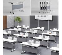 Foldable Conference Desk 1.6m Mobile Space Saving Office Table with Locking Wheels for 2 10 People Ideal for Home Classrooms & Seminar Rooms (4 Pack 140 cm)