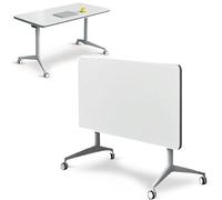 Foldable Conference Table 140cm Modern le Training Table with Wheels Easy Assembly for Office Meeting Room & Classroom (1pc 55in)