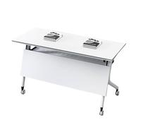 Foldable Conference Table for Small Spaces Mobile Training Desk with Universal Wheels 120x40cm Perfect for Office Meetings & Workshops SpaceSaving Design with Shelf