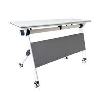 Foldable Conference Table - Modern Mobile Meeting Table with Flip Top & Caster Wheels Perfect for Office/Classroom Seminars Gray 47" - Versatile Space-Saving Training Solution