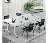 Foldable Conference Table on Wheels, Sturdy Metal Frame, Portable for Meetings and Seminars, Ideal for Office Events and Training Sessions