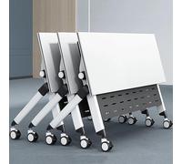 Foldable Conference Table Set, 3-Piece Portable Training Desks with Lockable Wheels, Compact Office Meeting Tables, Dimensions 160 x 60 x 75 cm, Versatile for Small Spaces