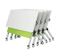 Foldable Conference Table Set of 4Modern Meeting Tables with Locking Wheels for Office & Home UseSpaceSaving Portable Design for Easy Setup and Storage