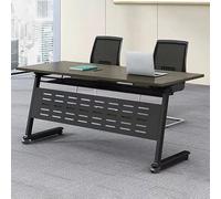 Foldable Conference Table with Caster WheelsMobile Flip Top Meeting Table Rectangular Modular Design for Office & ClassroomGray 55"
