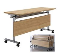 Foldable Conference Table with Lockable Wheels - Top Mobile Training Table for Boardrooms, Classrooms, Media Centers & Meetings - Versatile, Portable, Space-Saving Solution