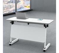 Foldable Conference Table with Privacy Divider - Modern le Meeting Desk on Silent Wheels Lar Training Table for Office (140 * 50 * 75CM)