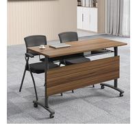 Foldable Conference Table with Silent Wheels Modern Mobile Meeting Table for Office Reception Classroom Training Compact & Versatile Design for Easy Storage