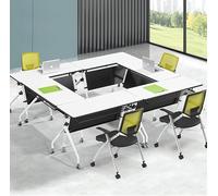 Foldable Conference Table with Silent Wheels Portable Meeting Solut for Home Classroom and Conference Room Ideal for Office Use and Collaborative Spaces