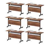 Foldable Conference Table with Sturdy Steel Frame Flip Top Design & 360° WheelsIdeal for Mobile Training Rooms Offices & Classrooms