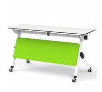 Foldable Conference Table with Wheels 160x40cm Portable Meeting & Training Room Table Baffle Design & Storage Ideal for Office & Classroom Use