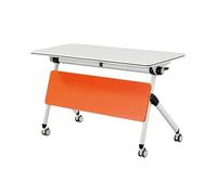 Foldable Conference Table with Wheels Large Rectangular Meeting Table Flip Top Seminar Desk 4-Piece Set 120x50x75cm Ideal for Office Events and Computer Use