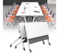 Foldable Conference Table with Wheels Modular Design for Office Meetings Team Collaboration Portable anSpaceSaving Workstation Ideal for Events anTraining