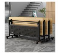 Foldable Conference Table with WheelsFlip Top Rectangular Meeting Table for Seminar & Events 55x16x30in Portable Design for Easy Storage & Transport