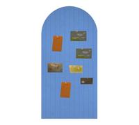 Foldable Cork Board, 0.9 cm Thick Large Felt Bulletin Board with Adhesive Sticker, Round Edges Wall Panels for Office Bedroom Living Room, Decorative Board for Pictures Notes (Sky Blue, 120x60 cm)