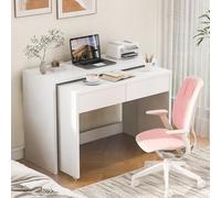 Foldable Corner Desk with Ders 2-in-1 Cactus Design Extendable Writing Table on Wheels Cact Home Office Fur 110 × 40 × 78 cm